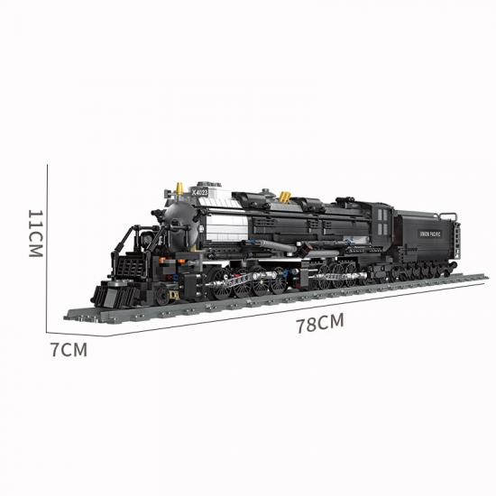 MOC High-tech Train RC Retro Steam Train Big Boy Large size old steam locomotive mechanical railway model Brick toys