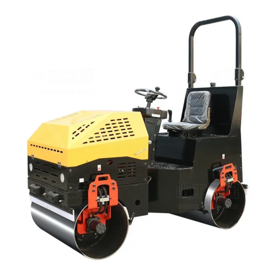 Small road roller vibrates 3 tons walk-behind seat-mounted single and double steel wheels Miniature hand-pushed asphalt