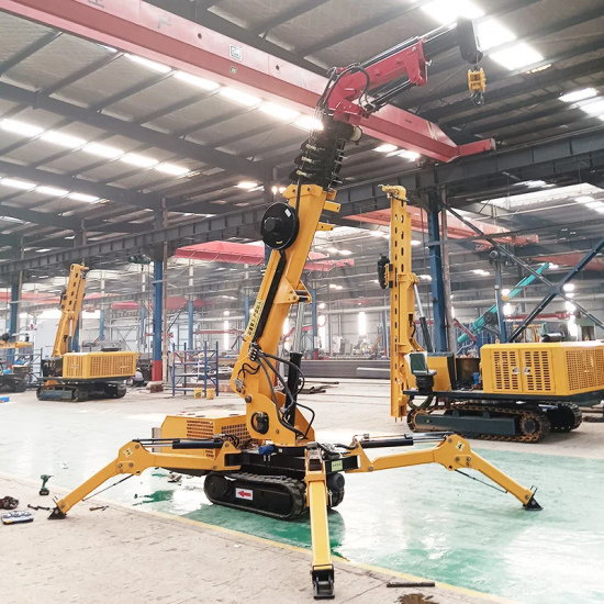 3ton Spider Crane Lifting Height 14m Hydraulic Telescopic Long Boom with Fly Jib Mini Crawler Spider Crane Lifting Equipm 3ton Spider Crane Lifting Height 14m Hydraulic Telescopic Long Boom with Fly Jib Mini Crawler Spider Crane Lifting Equipm